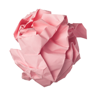 Social Media Manager in Surrey and London scrunched paper ball pink